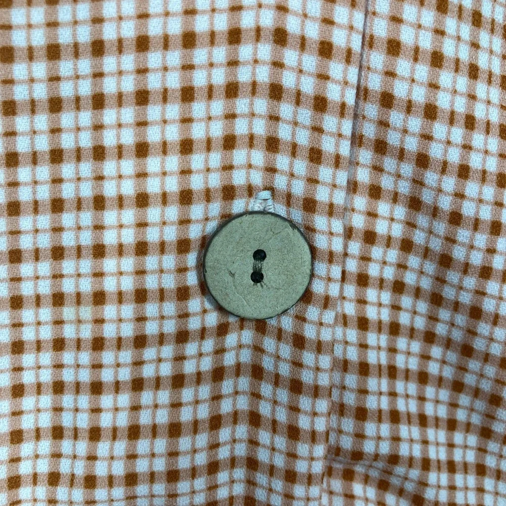 LC Lauren Conrad Crop Top Women's Petite‎ XL Brown Plaid Sleeve Cottagecore - Picture 4 of 9